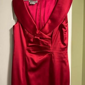 Red Kay Unger cocktail dress. Stunning and vibrant color is size 8.